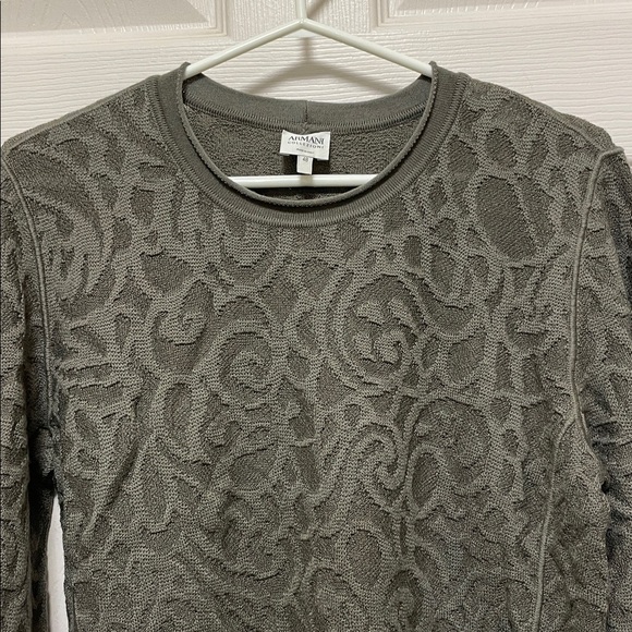 Armani Collezioni | Wool/Rayon Blend| Pullover |Gray/Green | Knit Sweater|Size L - Picture 2 of 14